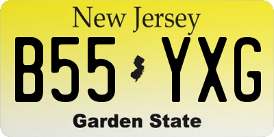 NJ license plate B55YXG
