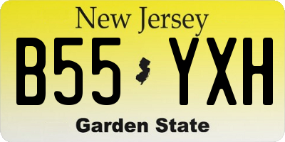 NJ license plate B55YXH
