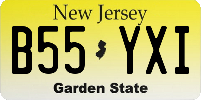 NJ license plate B55YXI