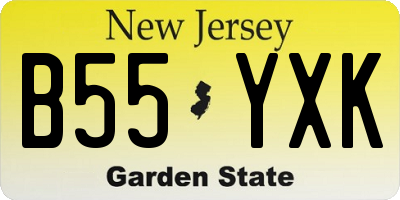 NJ license plate B55YXK