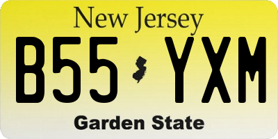NJ license plate B55YXM