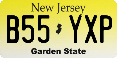 NJ license plate B55YXP