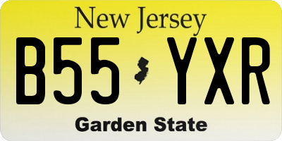 NJ license plate B55YXR