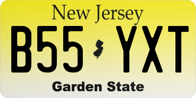 NJ license plate B55YXT