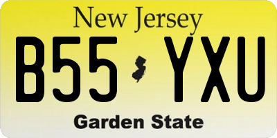 NJ license plate B55YXU