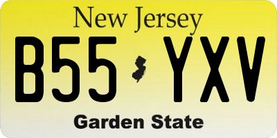 NJ license plate B55YXV