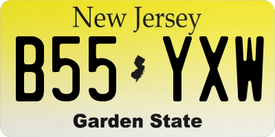 NJ license plate B55YXW