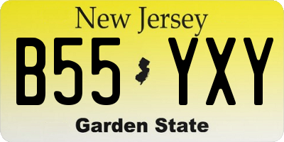 NJ license plate B55YXY