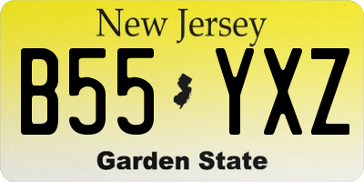 NJ license plate B55YXZ