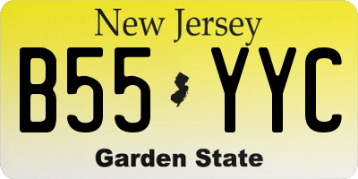 NJ license plate B55YYC