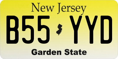 NJ license plate B55YYD