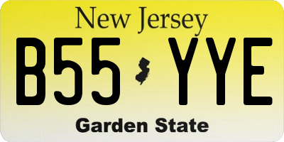 NJ license plate B55YYE