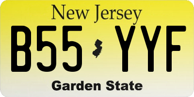 NJ license plate B55YYF
