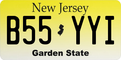 NJ license plate B55YYI