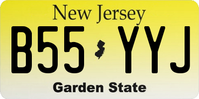 NJ license plate B55YYJ