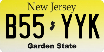 NJ license plate B55YYK