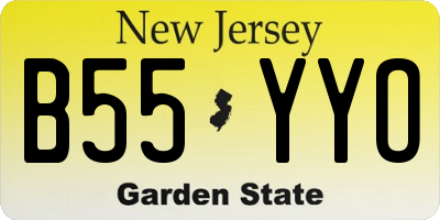 NJ license plate B55YYO