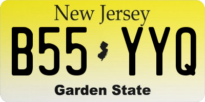 NJ license plate B55YYQ