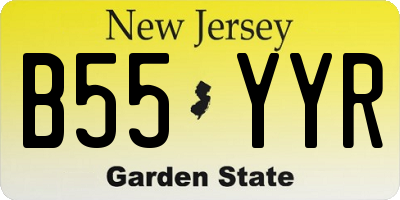 NJ license plate B55YYR