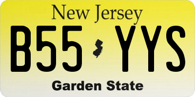NJ license plate B55YYS