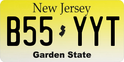 NJ license plate B55YYT