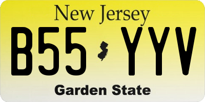 NJ license plate B55YYV