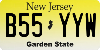 NJ license plate B55YYW