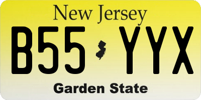 NJ license plate B55YYX