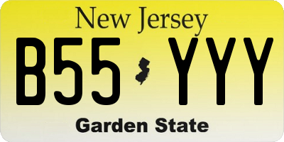 NJ license plate B55YYY