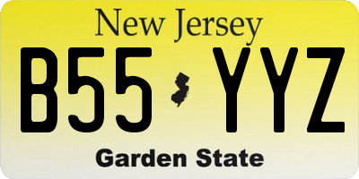 NJ license plate B55YYZ