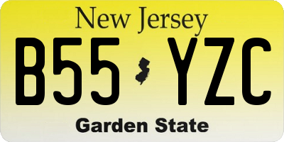 NJ license plate B55YZC