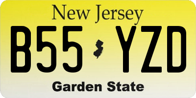 NJ license plate B55YZD