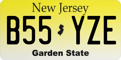 NJ license plate B55YZE