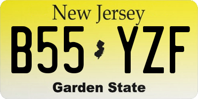 NJ license plate B55YZF