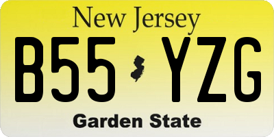 NJ license plate B55YZG
