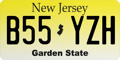 NJ license plate B55YZH