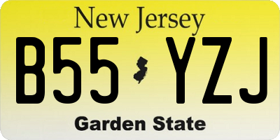 NJ license plate B55YZJ
