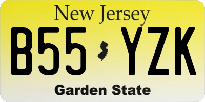 NJ license plate B55YZK