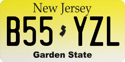 NJ license plate B55YZL