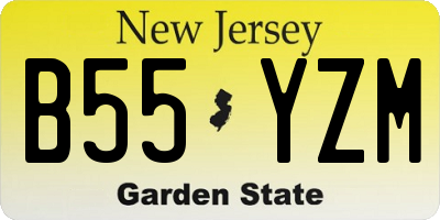 NJ license plate B55YZM