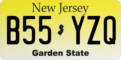 NJ license plate B55YZQ