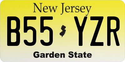 NJ license plate B55YZR
