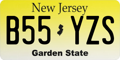 NJ license plate B55YZS