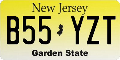 NJ license plate B55YZT