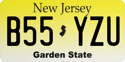 NJ license plate B55YZU