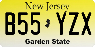 NJ license plate B55YZX