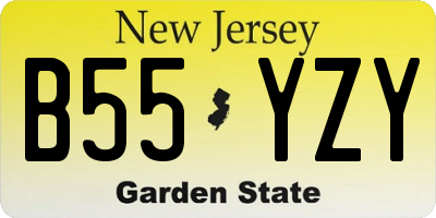 NJ license plate B55YZY