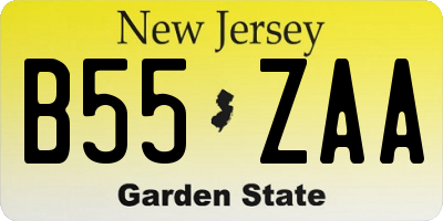 NJ license plate B55ZAA