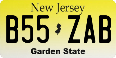 NJ license plate B55ZAB