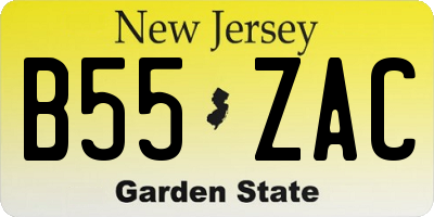 NJ license plate B55ZAC
